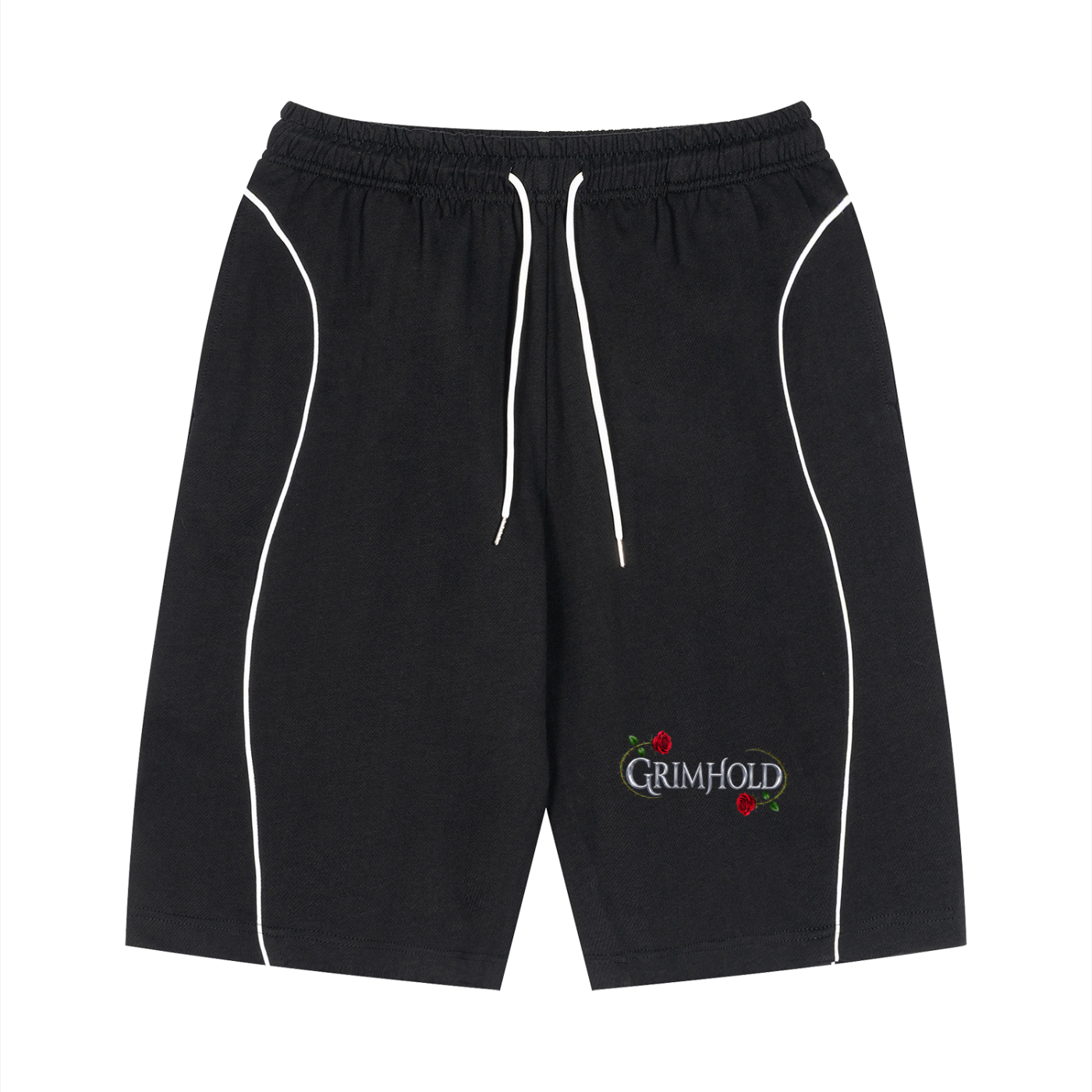 Unisex Piping Drawstring Shorts