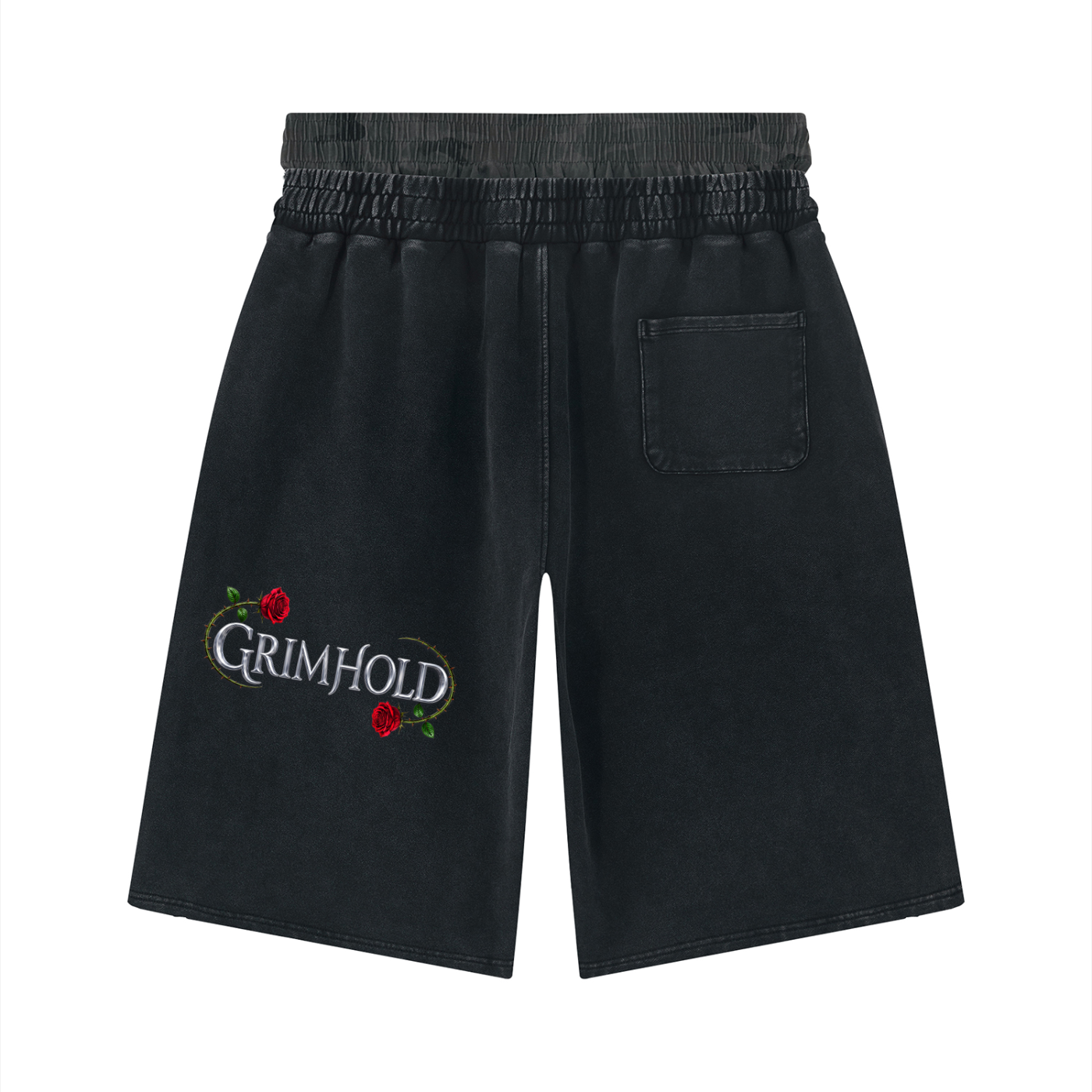 Unisex Vintage Wash Distressed Wide Leg Shorts