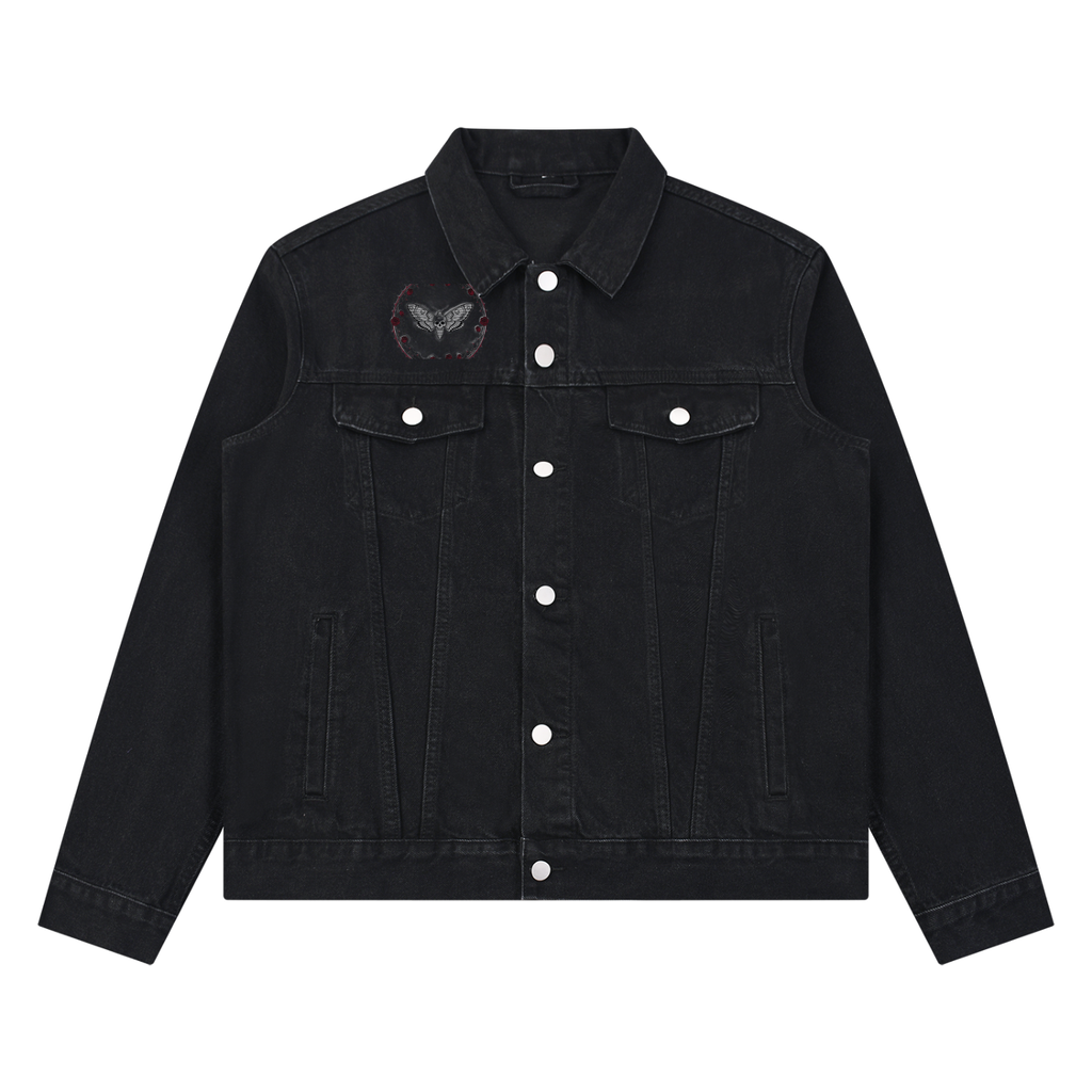 GRIMHOLD Deathshead Moth Denim Jacket