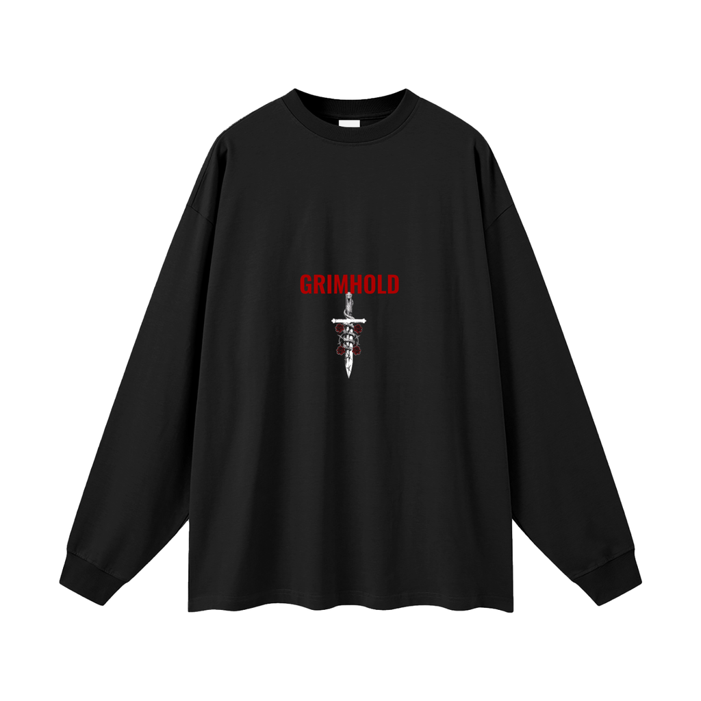 GRIMHOLD Serpent Dagger Oversized Long Sleeve Tee