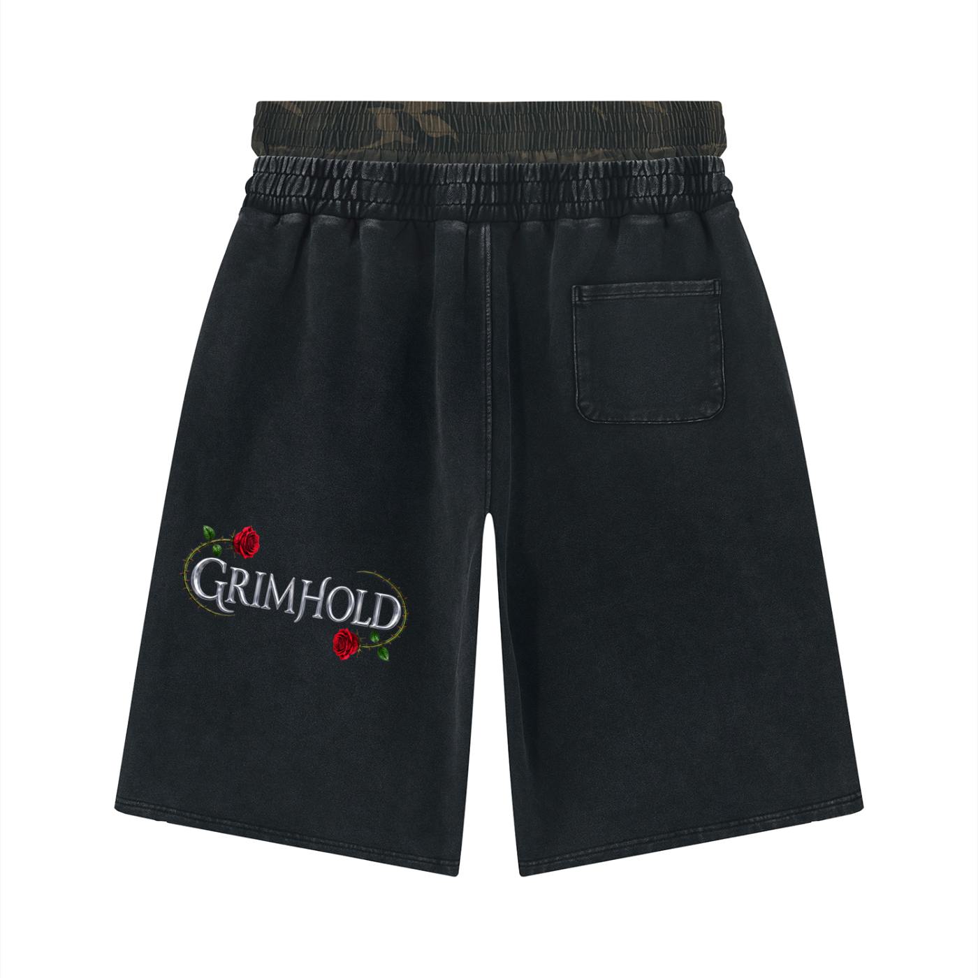Unisex Vintage Wash Distressed Wide Leg Shorts