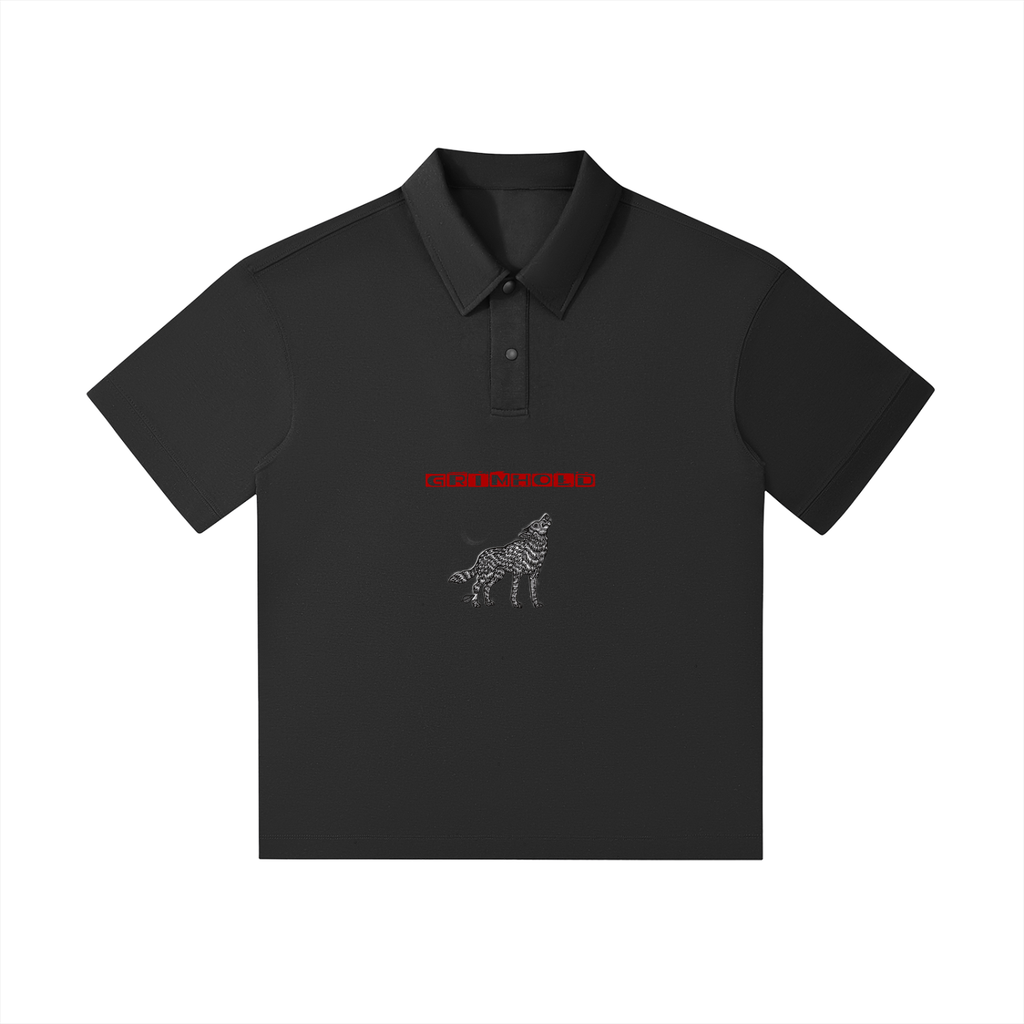 GRIMHOLD Howling Wolf Drop Shoulder Polo