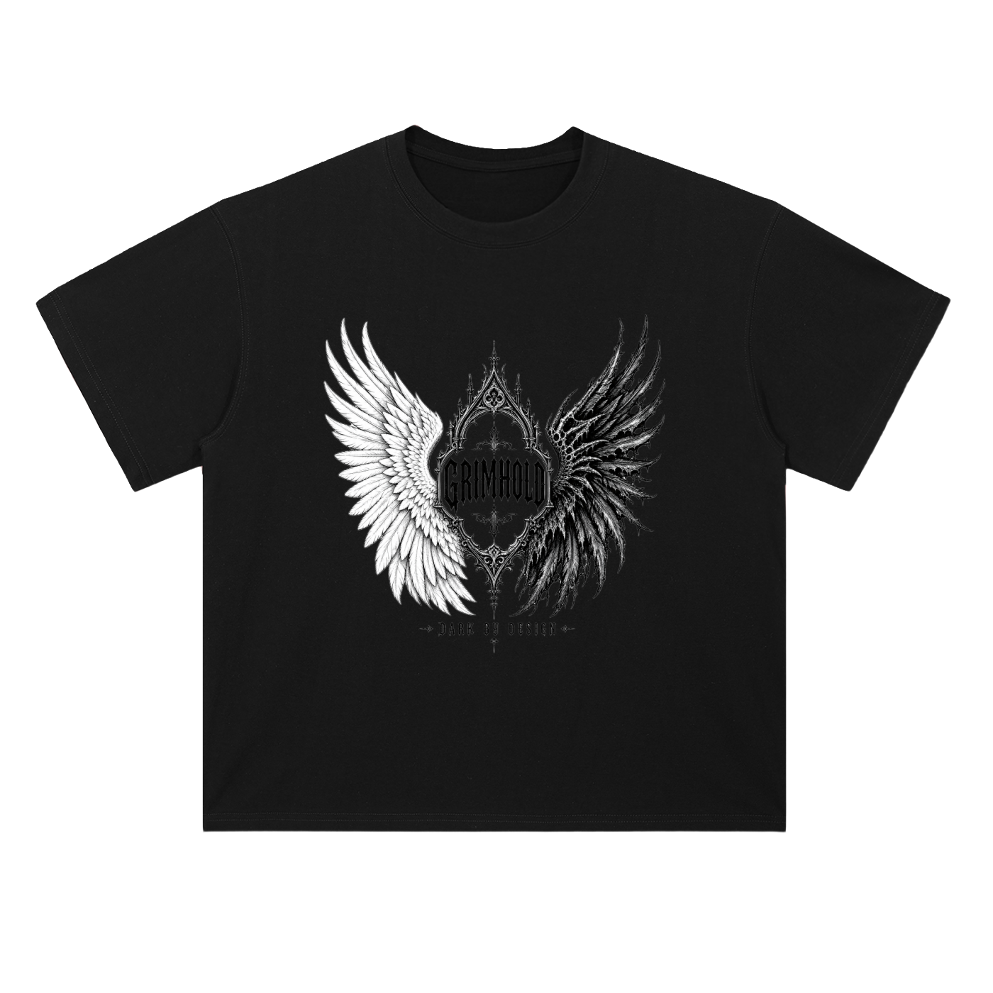 GRIMHOLD Dark by Design Dual Wings Drop Shoulder Tee